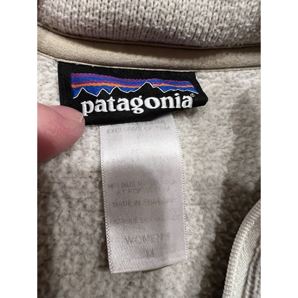 Patagonia Better Sweater Womens M Beige Quarter Zip Sweatshirt Hiking 2014 - Picture 3 of 5